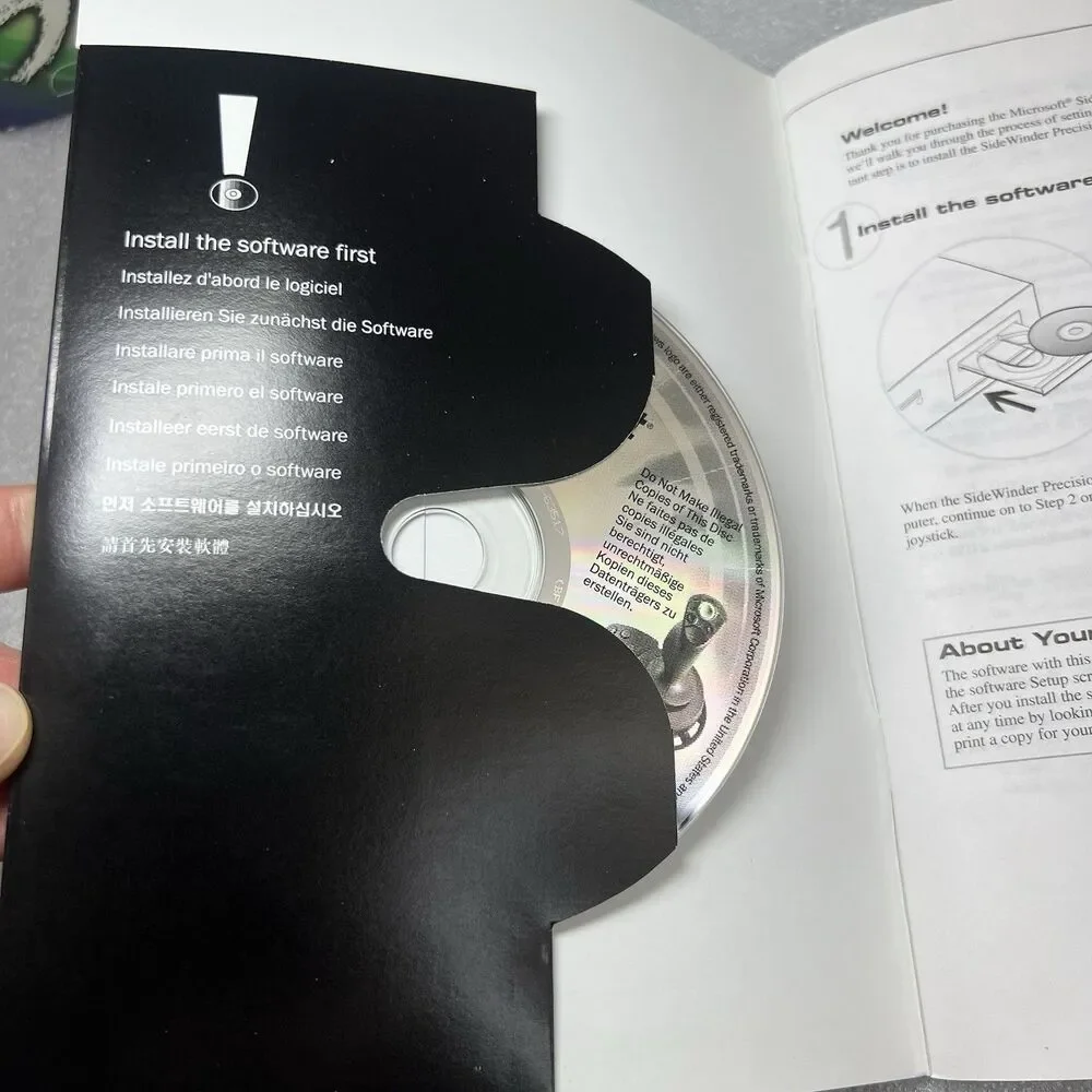 New Unused Microsoft SideWinder Precision 2 USB Joystick Complete W Manual Disc
